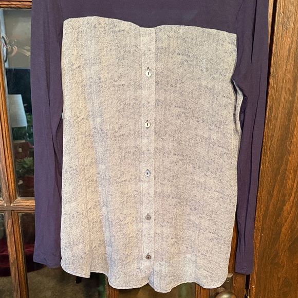 Loveappella Long Sleeve Top - Navy and Light Gray - Picture 6 of 7